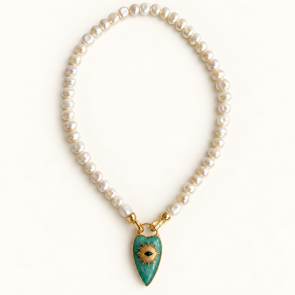 Pearl of Hearts Necklace - Aventurine